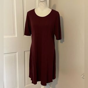 H by Halston Maroon Swing Dress